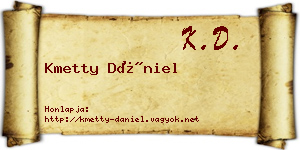 Kmetty Dániel névjegykártya